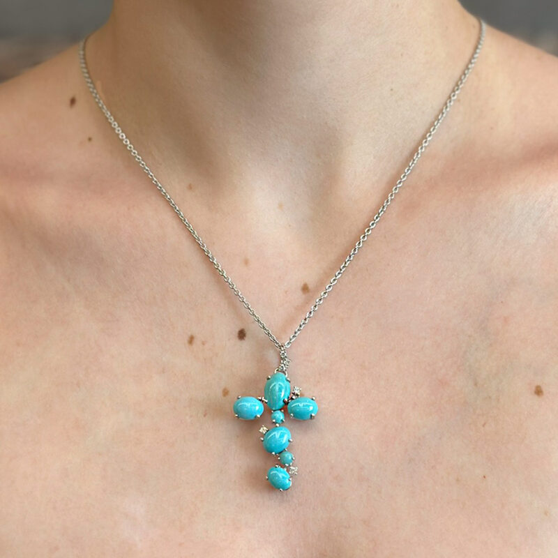 croce turchesi e diamanti