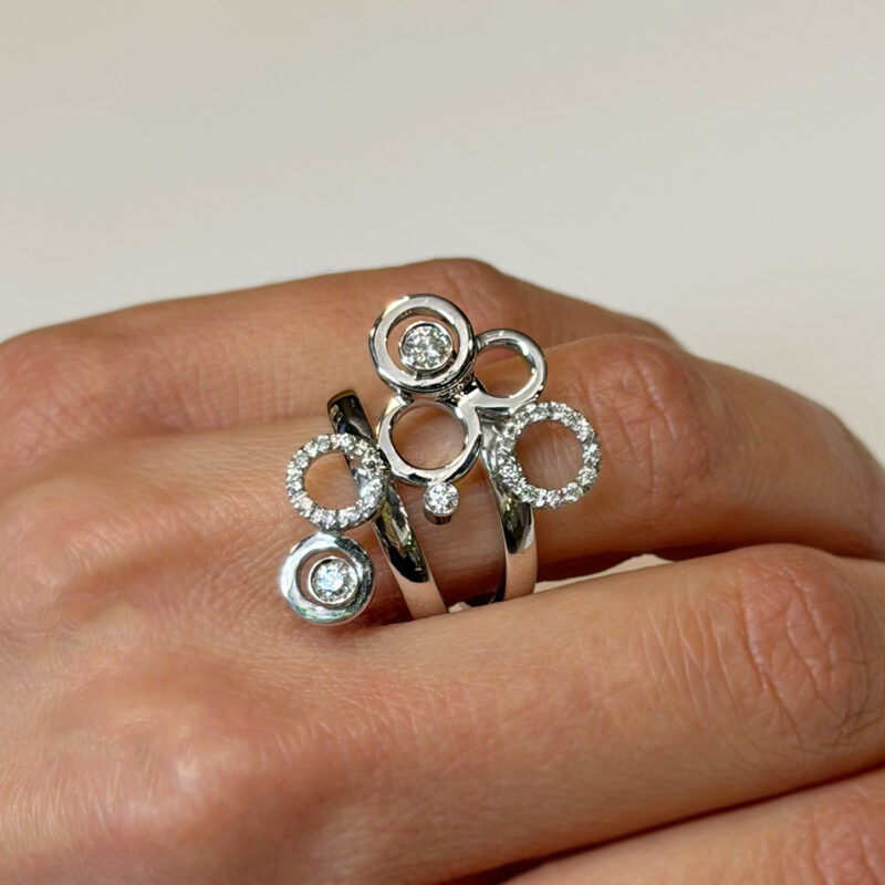 Anello flavioro oro 18kt con diamanti