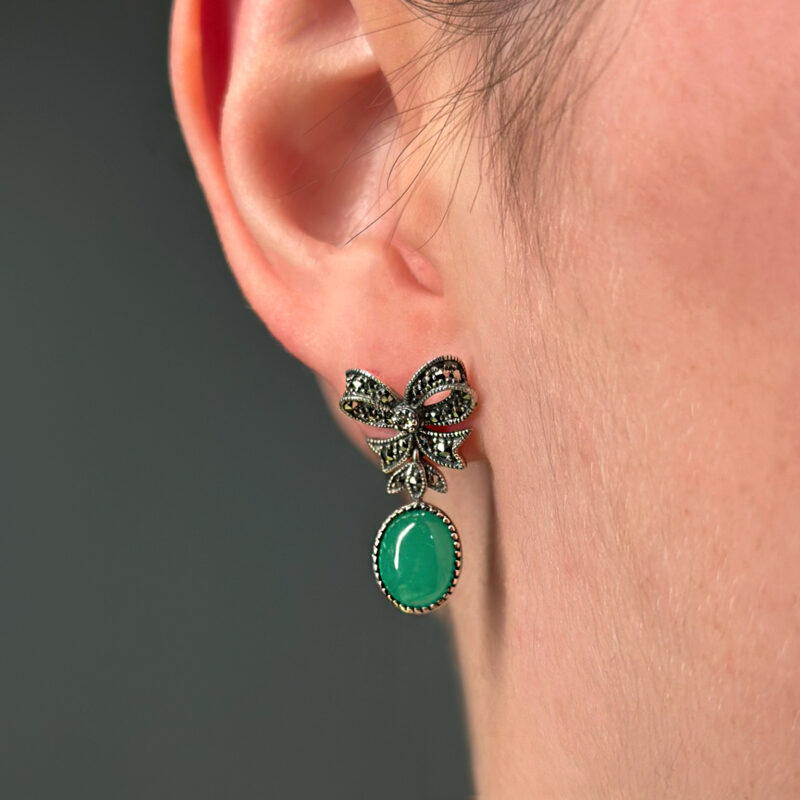 orecchini fiocco parrini agata verde