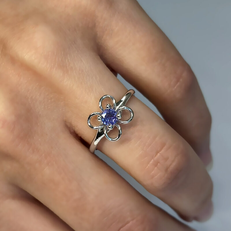 FLAVIORO ANELLO FIORE ORO 18KT TANZANITE CT 0.23
