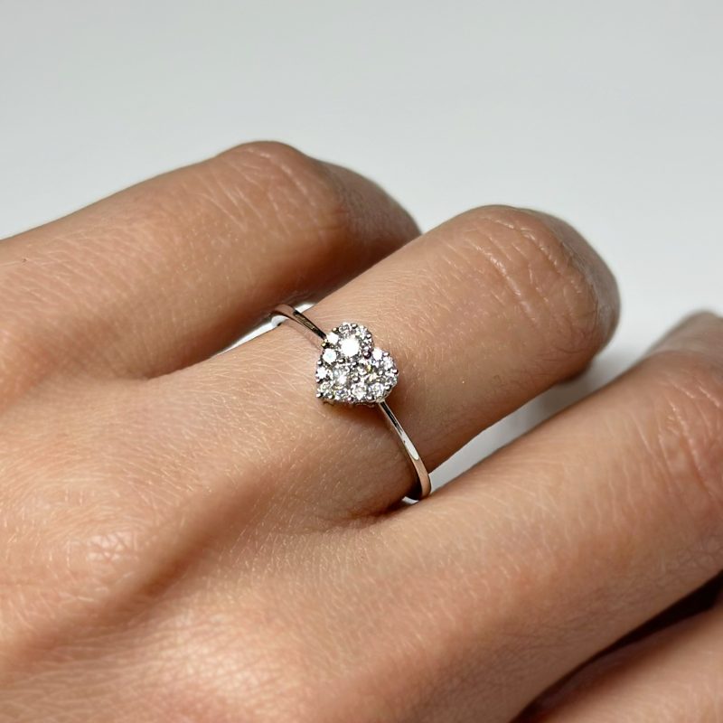 anello cuore ny nai pavè brillanti