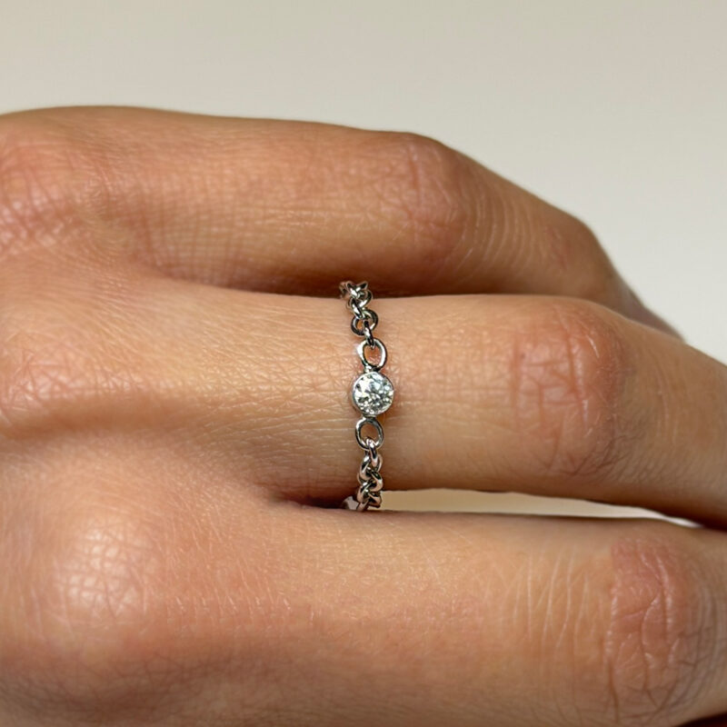 Anello Flavioro catena oro 18kt e diamante