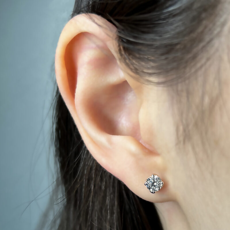 Flavioro Orecchini Punti Luce Torcion Oro 18kt Diamanti ct 1.00 D VVS2 IGI