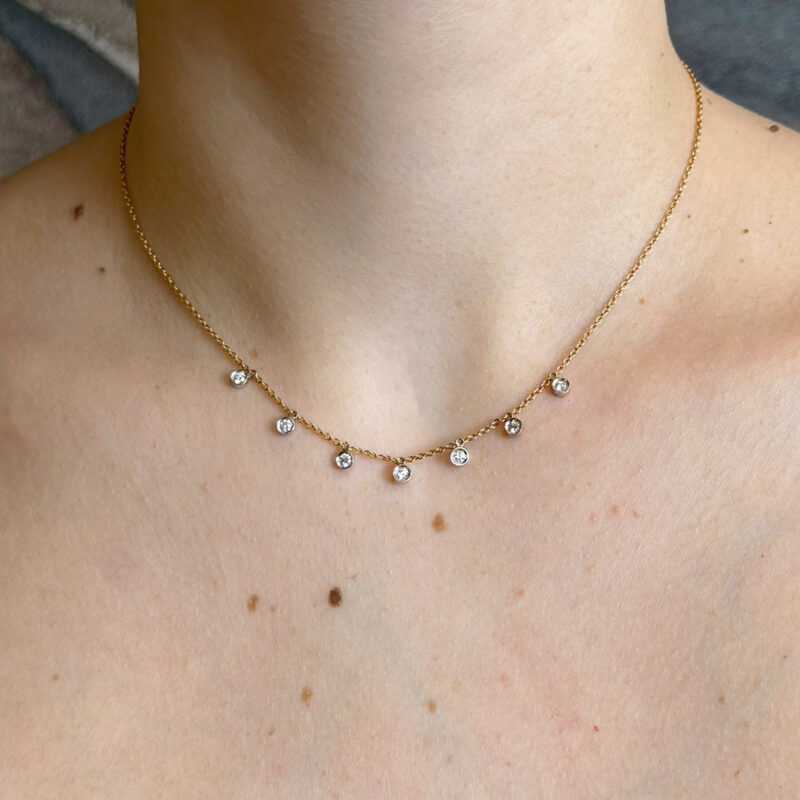 COLLANA FLAVIORO SETTE DIAMANTI ORO