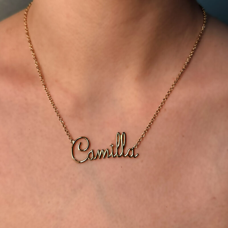Flavioro Girocollo Nome Oro 18kt e Diamante