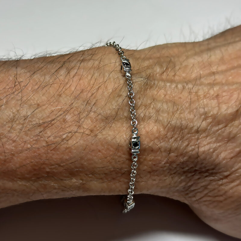 Flavioro Bracciale Uomo Oro 18kt e Diamanti Neri ct 0.88