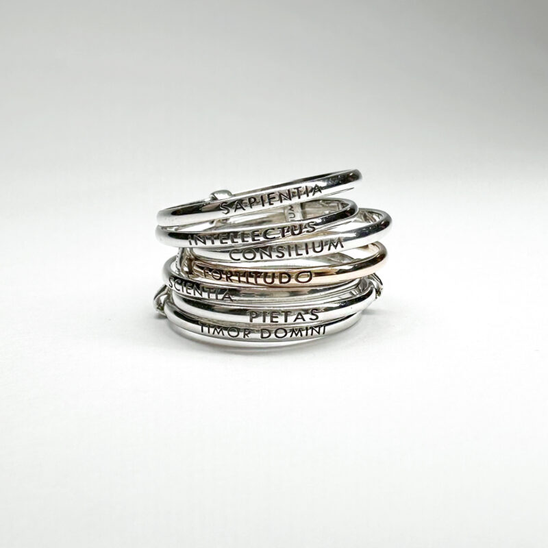 TUUM ANELLO SETTEDONI ARGENTO E ORO ROSA 9KT