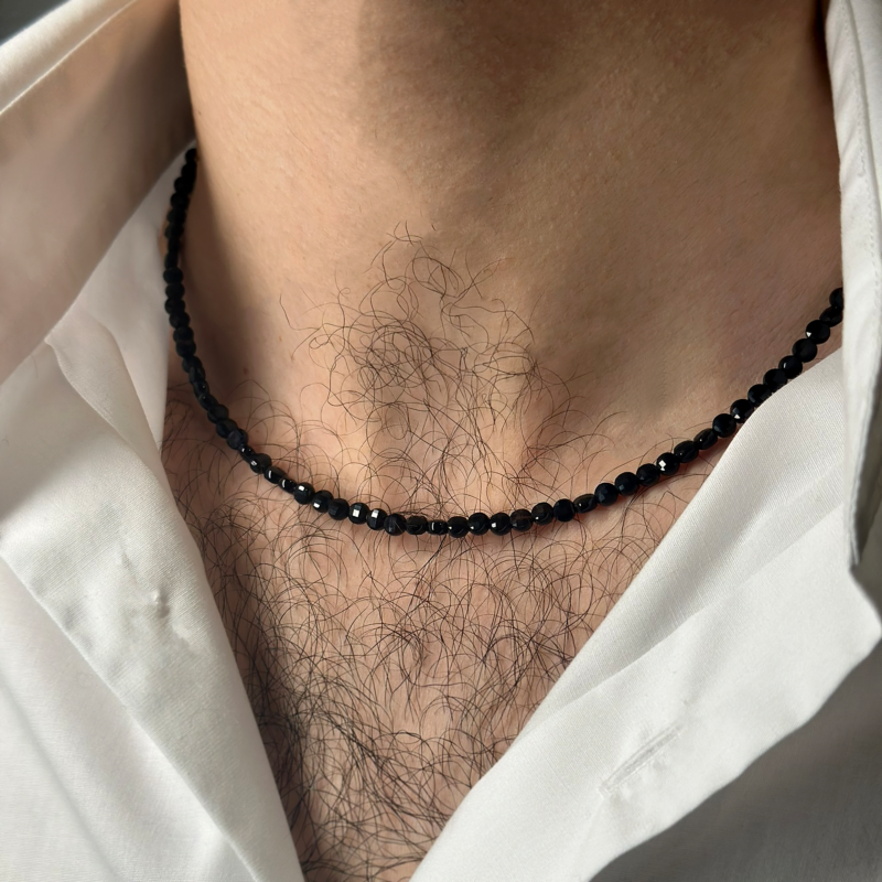 Flavioro Collana Rainbow Unisex Onice Nero Oro 18kt