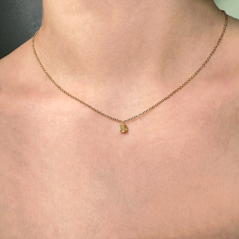 Flavioro Collana Oro 18kt Diamante Giallo ct 0.30