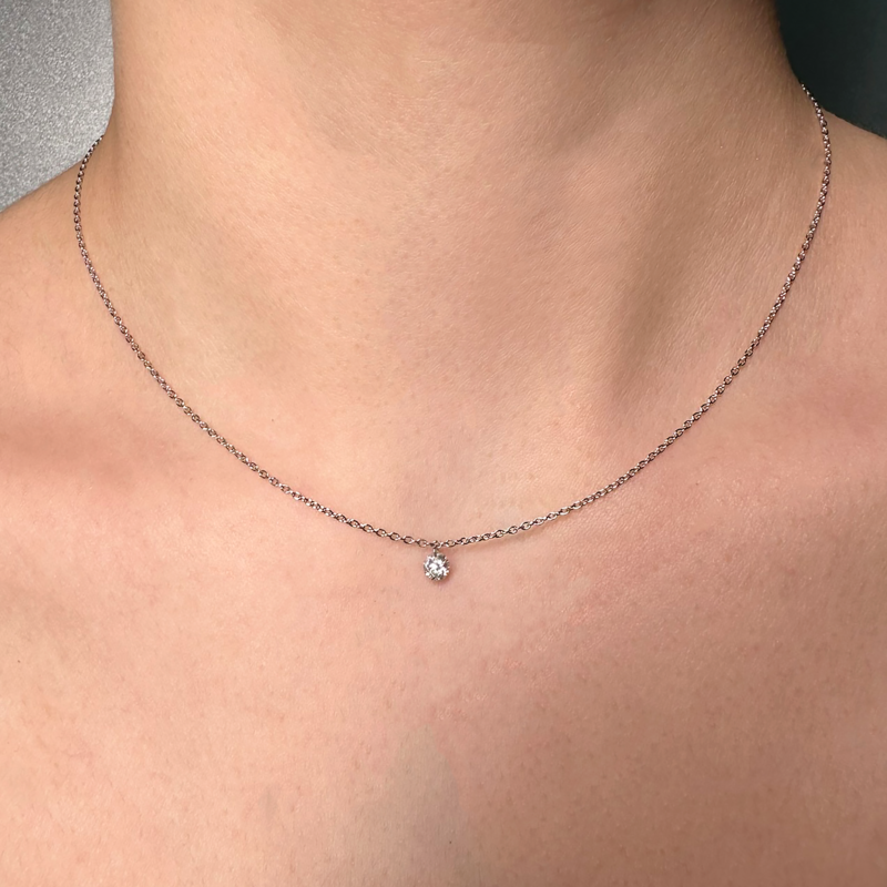 Flavioro Collana Oro 18kt Diamante Forato ct 0.20