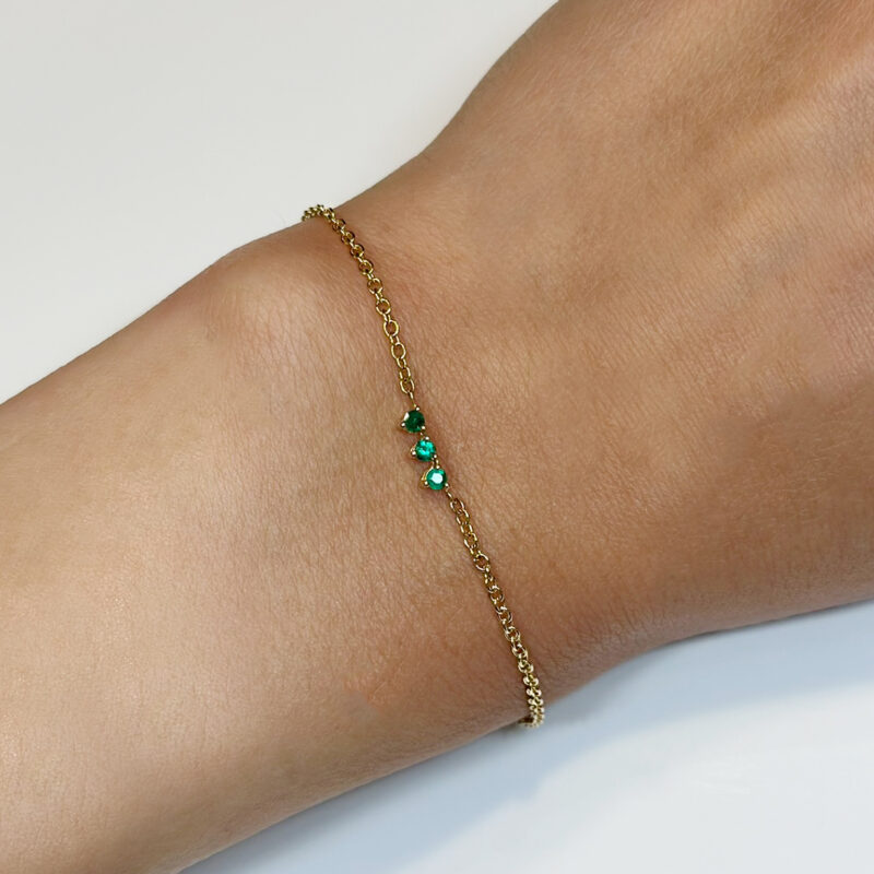 Bracciale flavioro tris oro smeraldi