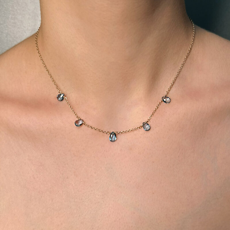 Collana Flavioro topazi blu london