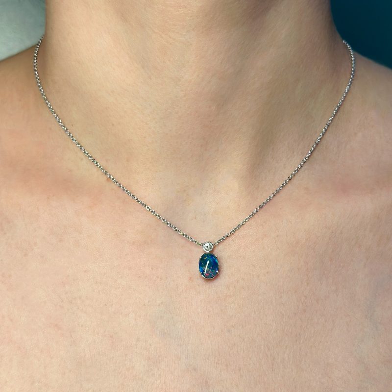 collana Flavioro opale e diamante