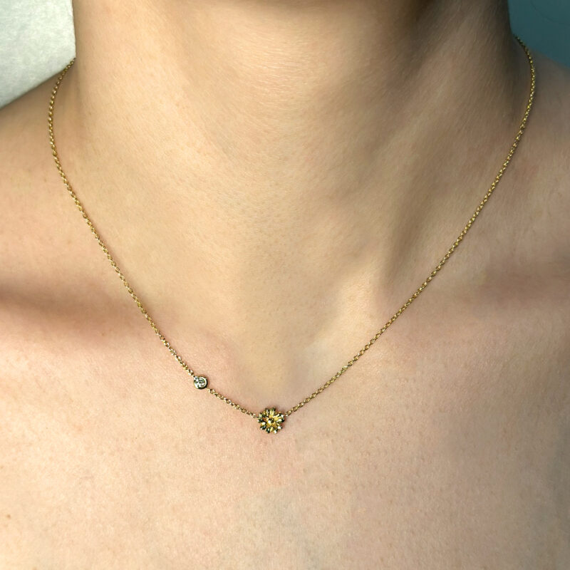 collana fiore oro giallo diamante