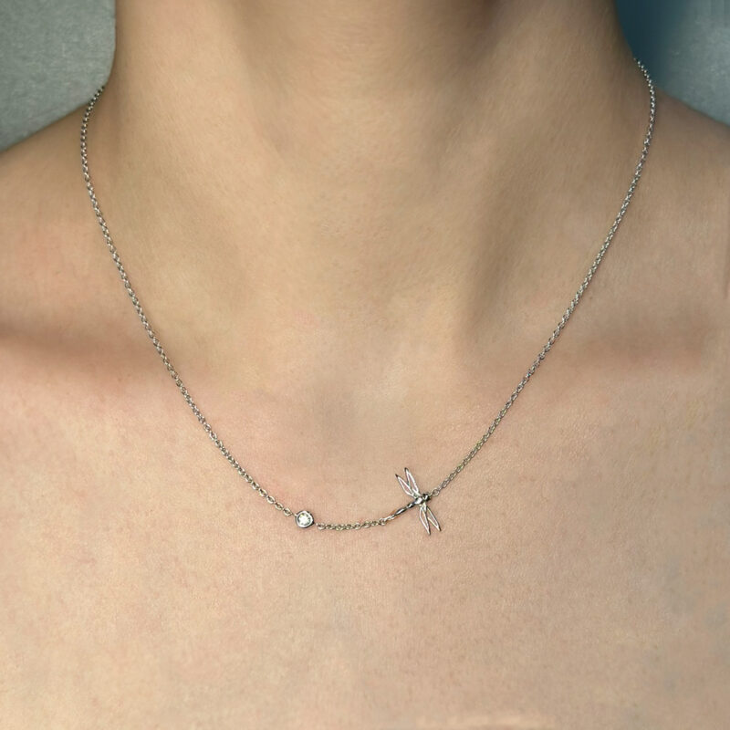 collana Flavioro libellula oro bianco