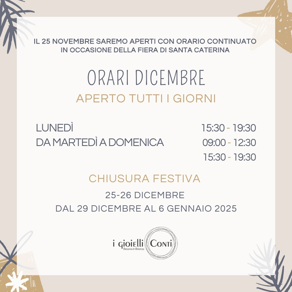 ORARI DICEMBRE 2024