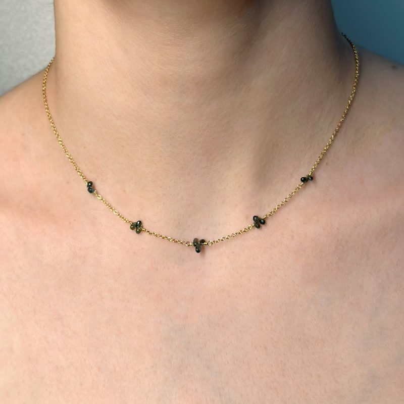 collana oro 18kt zaffiri verde