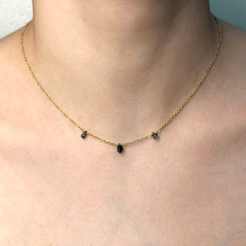 flavioro collana dono oro zaffiri verde