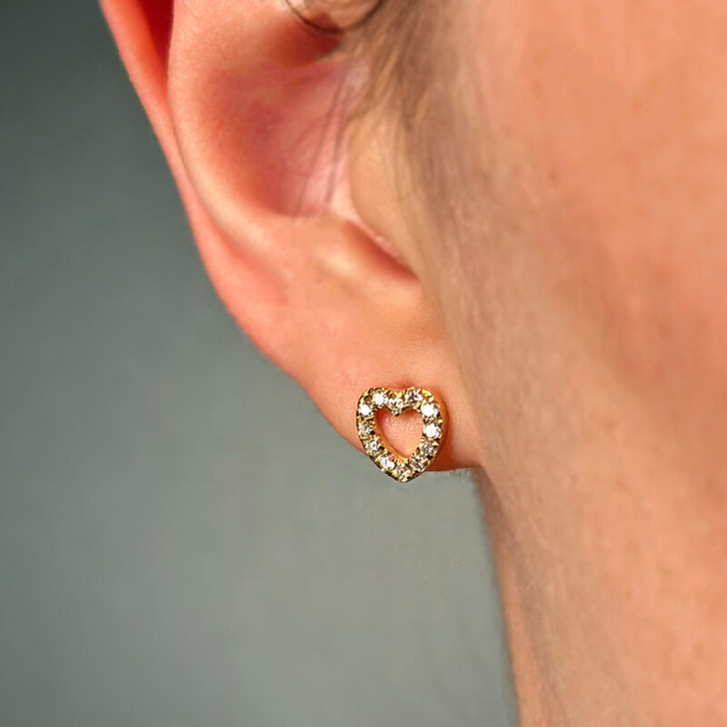 orecchini flavioro cuore piccolo diamanti