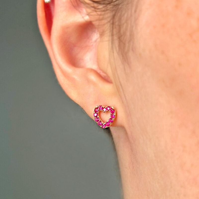 orecchini cuore oro rubini flavioro