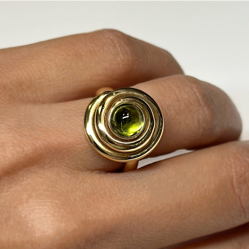 anello peridoto oro 18kt
