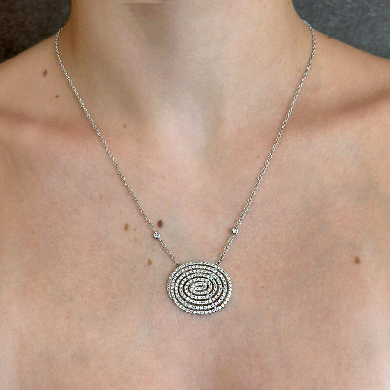 collana in oro bianco 18kt con diamanti ct 1.62