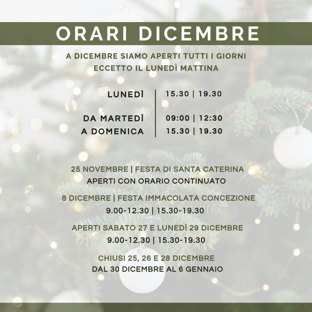 ORARI NEGOZIO DICEMBRE
