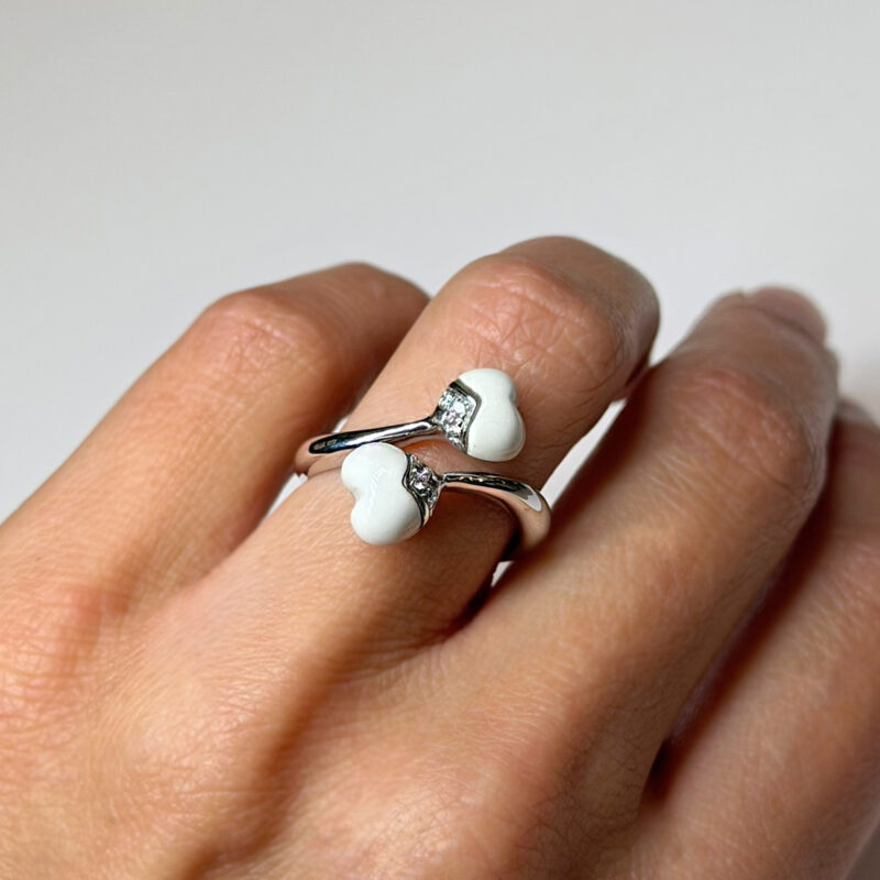 anello onice bianco e diamanti