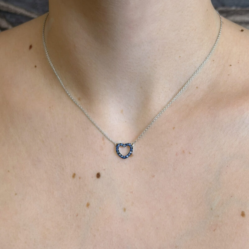 collana cuore zaffiri