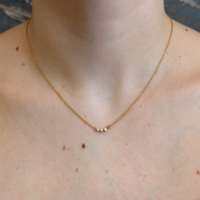 Flavioro collana tris oro rosa diamanti