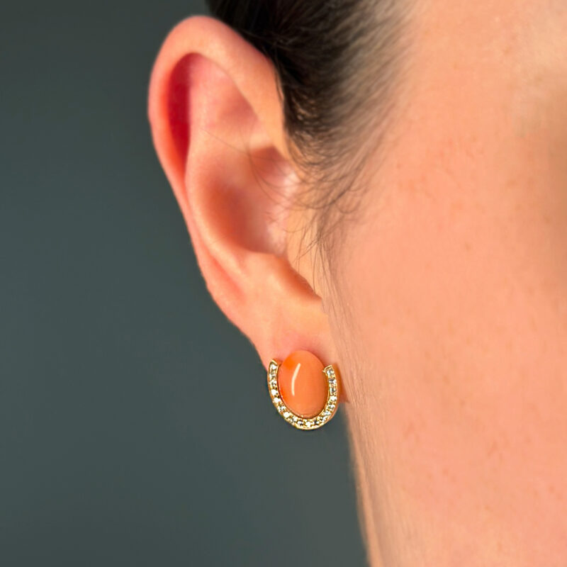orecchini Flavioro Corallo e diamanti
