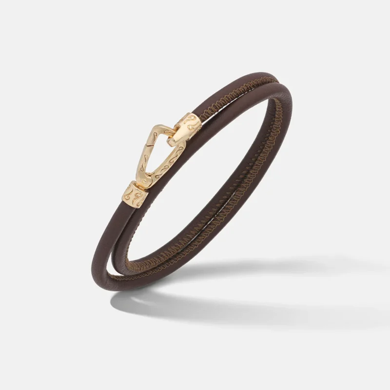 marco dal maso bracciale pelle marrone