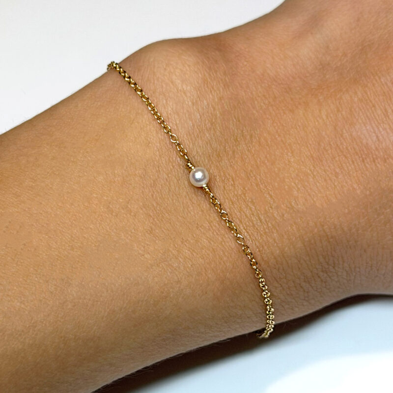 BRACCIALE FLAVIORO PERLA ACQUA DOLCE ORO 18KT