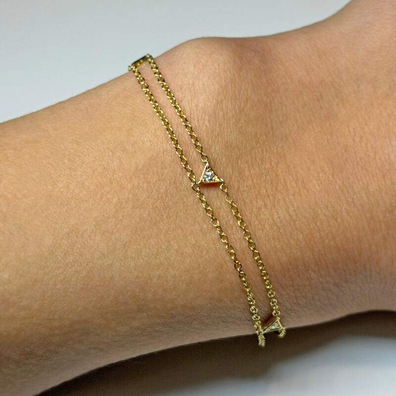 BRACCIALE FLAVIORO TRIANGOLI ORO E DIAMANTI