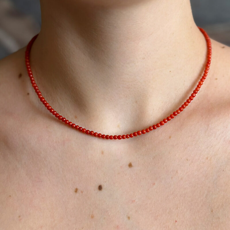collana corallo cavetto acciaio