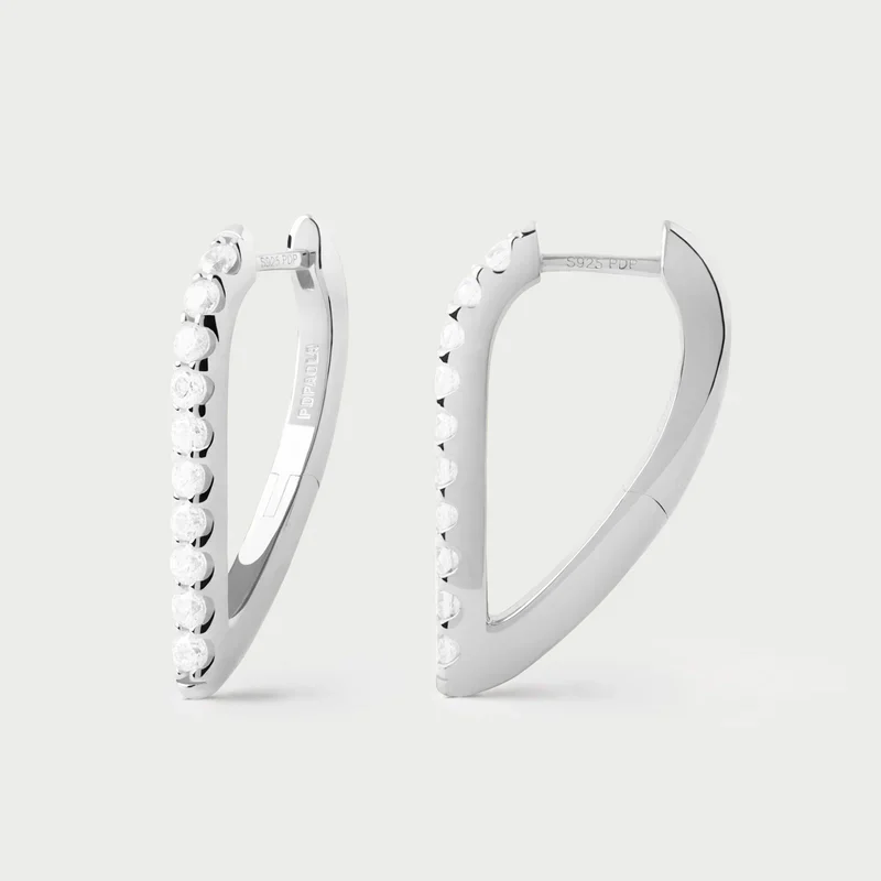 Orecchini a cerchio in argento Gloss