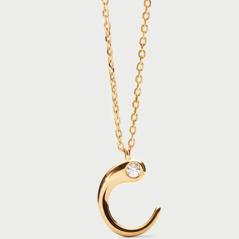 Collana con pendente iniziale C CO01-B76-U