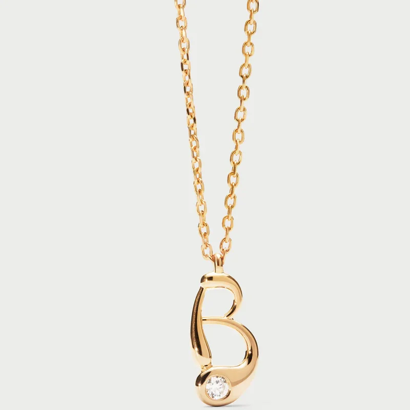 Collana con pendente iniziale B co01-b75-u