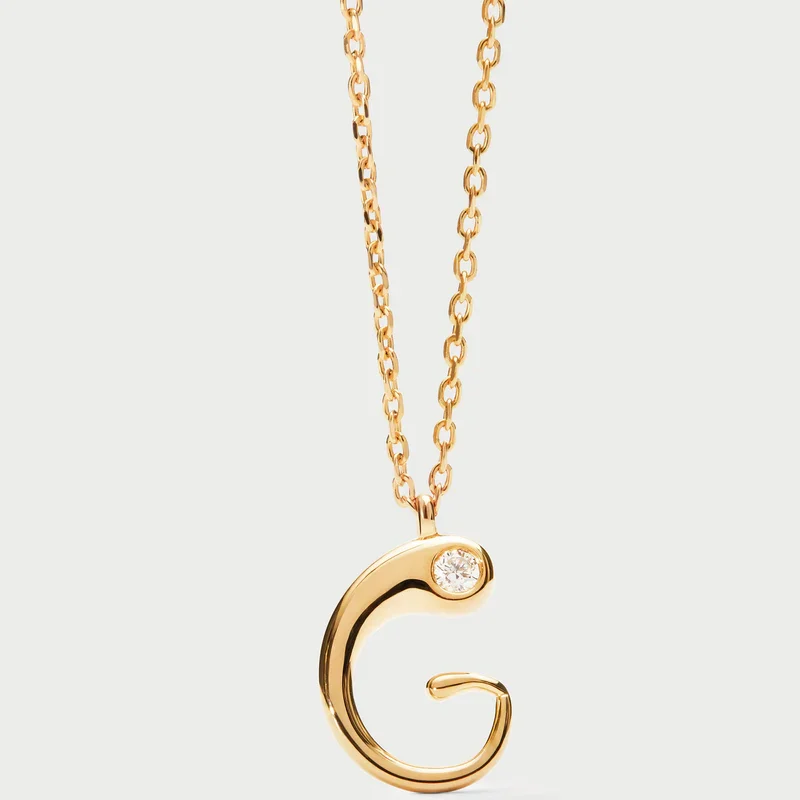 Collana con pendente iniziale G CO01-B80-U