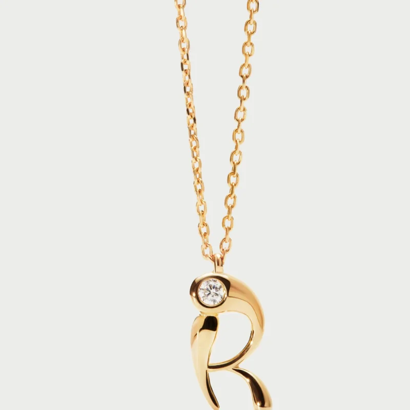 Collana con pendente iniziale R CO01-B91-U