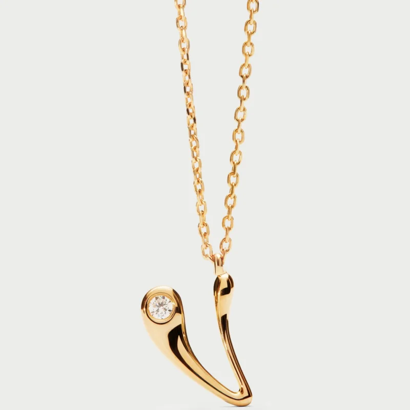 Collana con pendente iniziale V CO01-B95-U