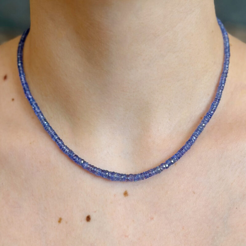 collana Flavioro rainbow tanzanite oro 18kt realizzata a mano